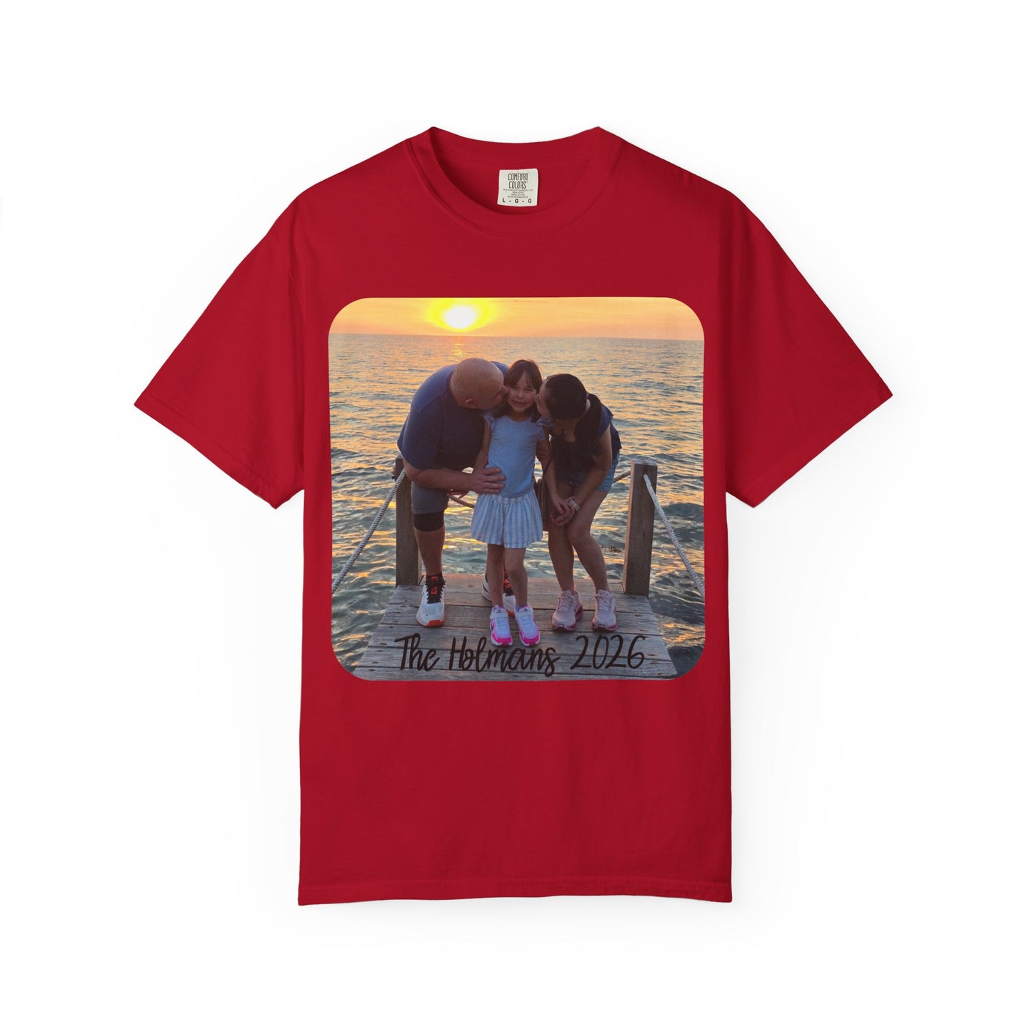 Photo Memory T‑Shirt — 'The Halversons 2026' Personalized Family Sunset Tee