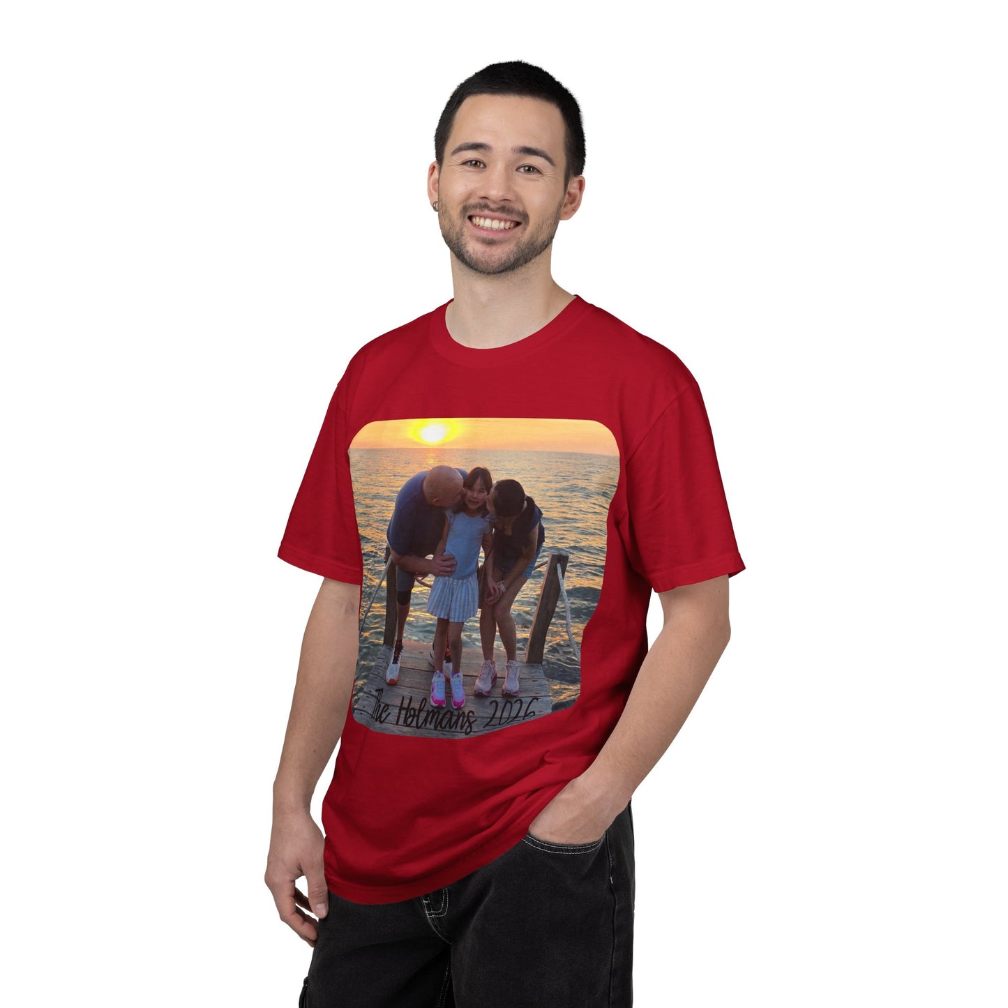 Photo Memory T‑Shirt — 'The Halversons 2026' Personalized Family Sunset Tee