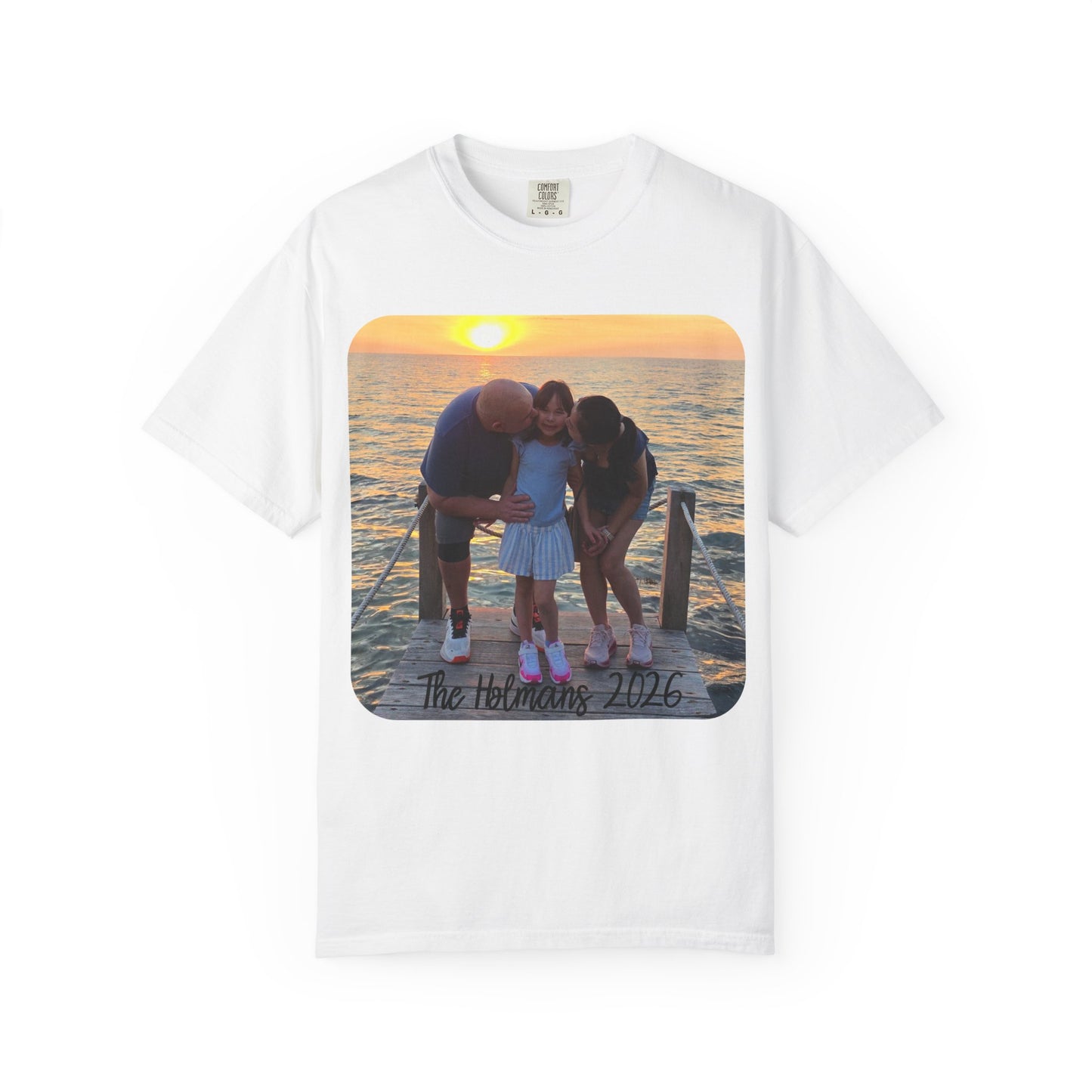 Photo Memory T‑Shirt — 'The Halversons 2026' Personalized Family Sunset Tee